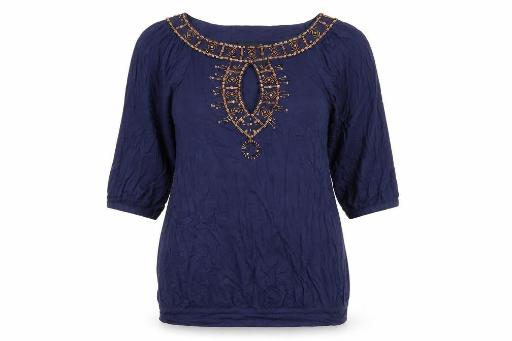 Womens UK Size 12 NEXT Blue Basic Blouse