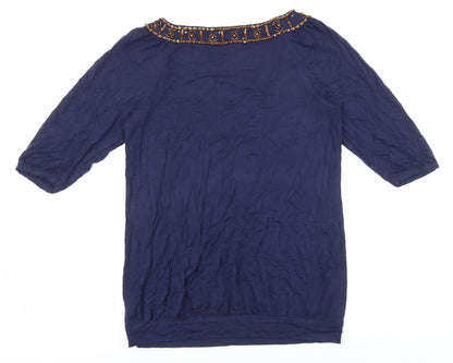 Womens UK Size 12 NEXT Blue Basic Blouse