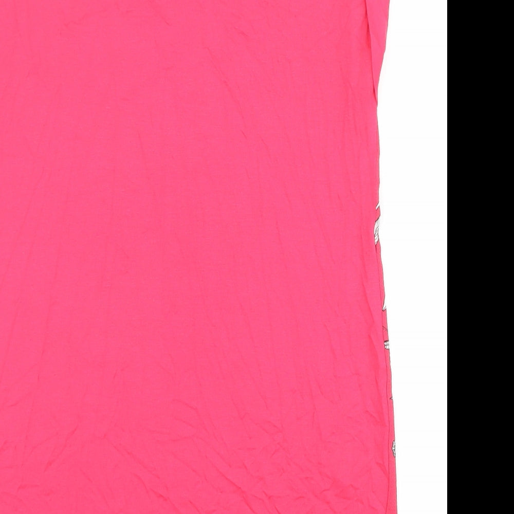 F&F Womens Pink Floral Viscose Basic Blouse Size 8 Round Neck