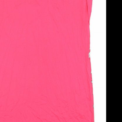 F&F Womens Pink Floral Viscose Basic Blouse Size 8 Round Neck