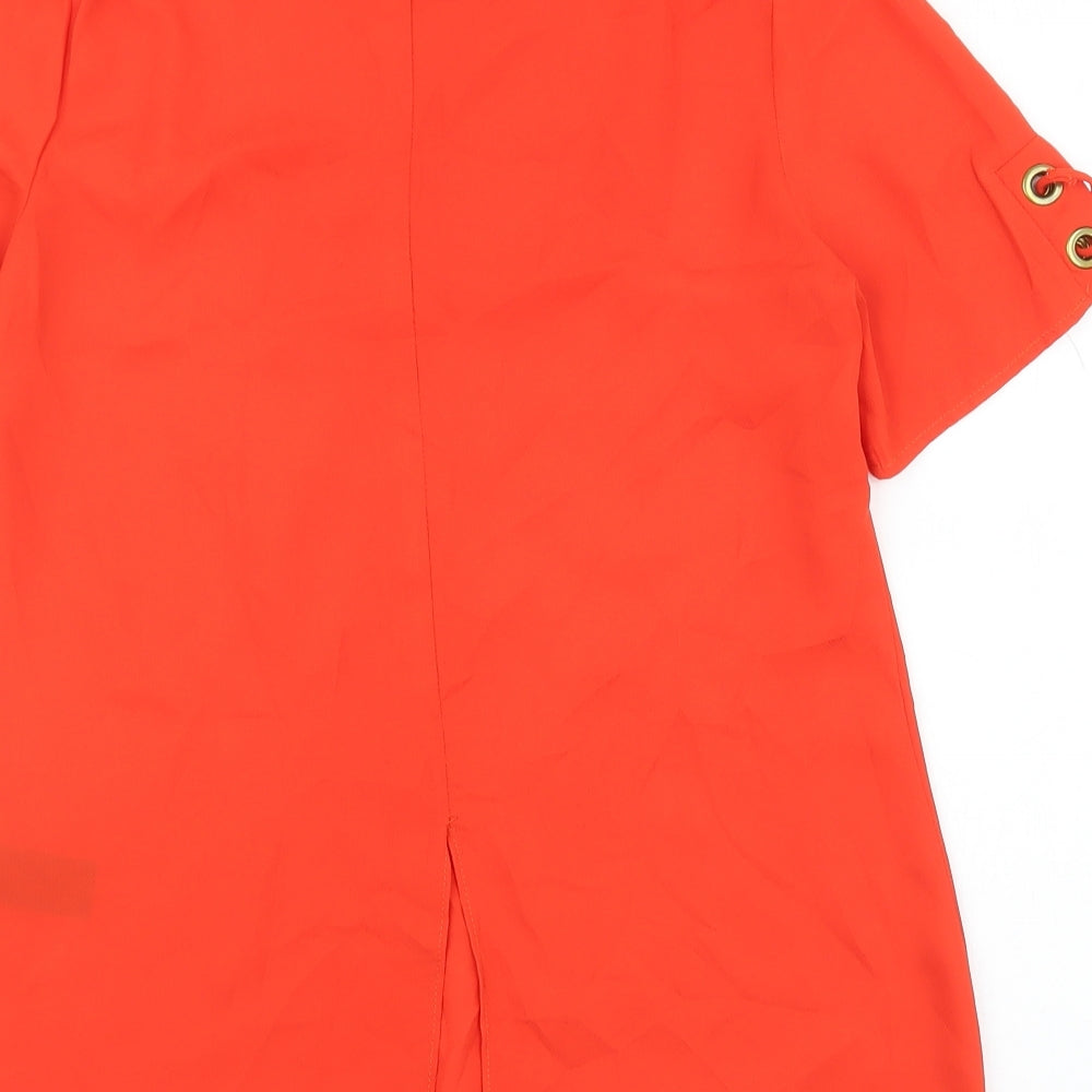 F&F Womens Purple Polyester Basic Blouse Size 8 Round Neck