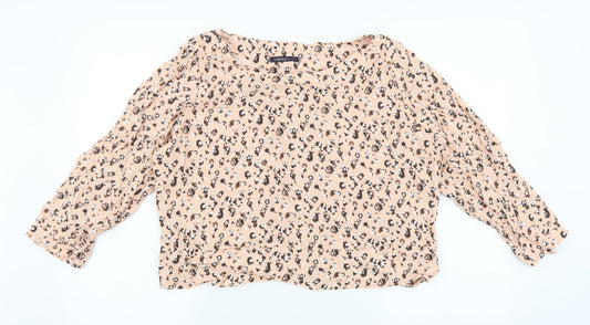 Womens UK Size 18 Marks and Spencer Pink Cropped Blouse