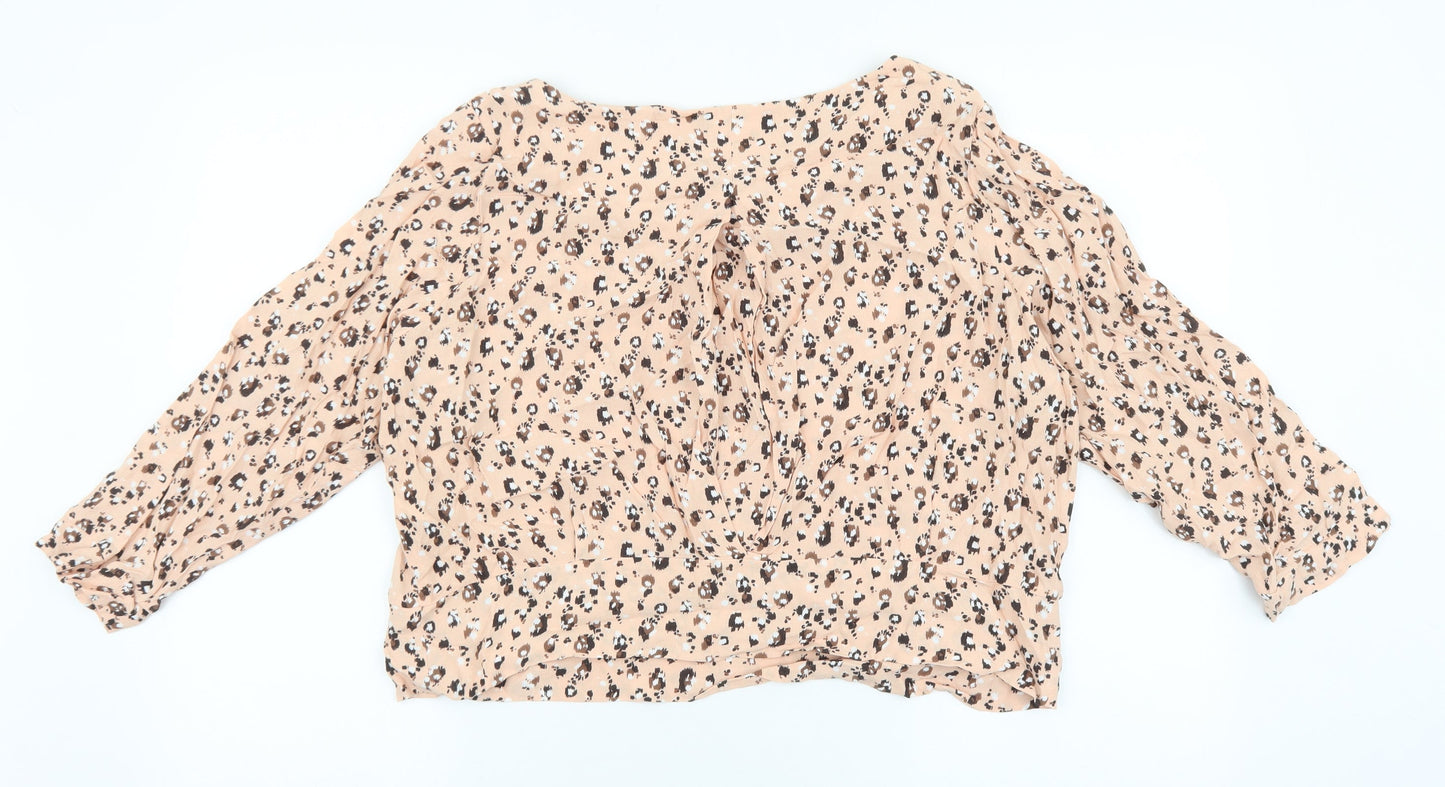 Womens UK Size 18 Marks and Spencer Pink Cropped Blouse