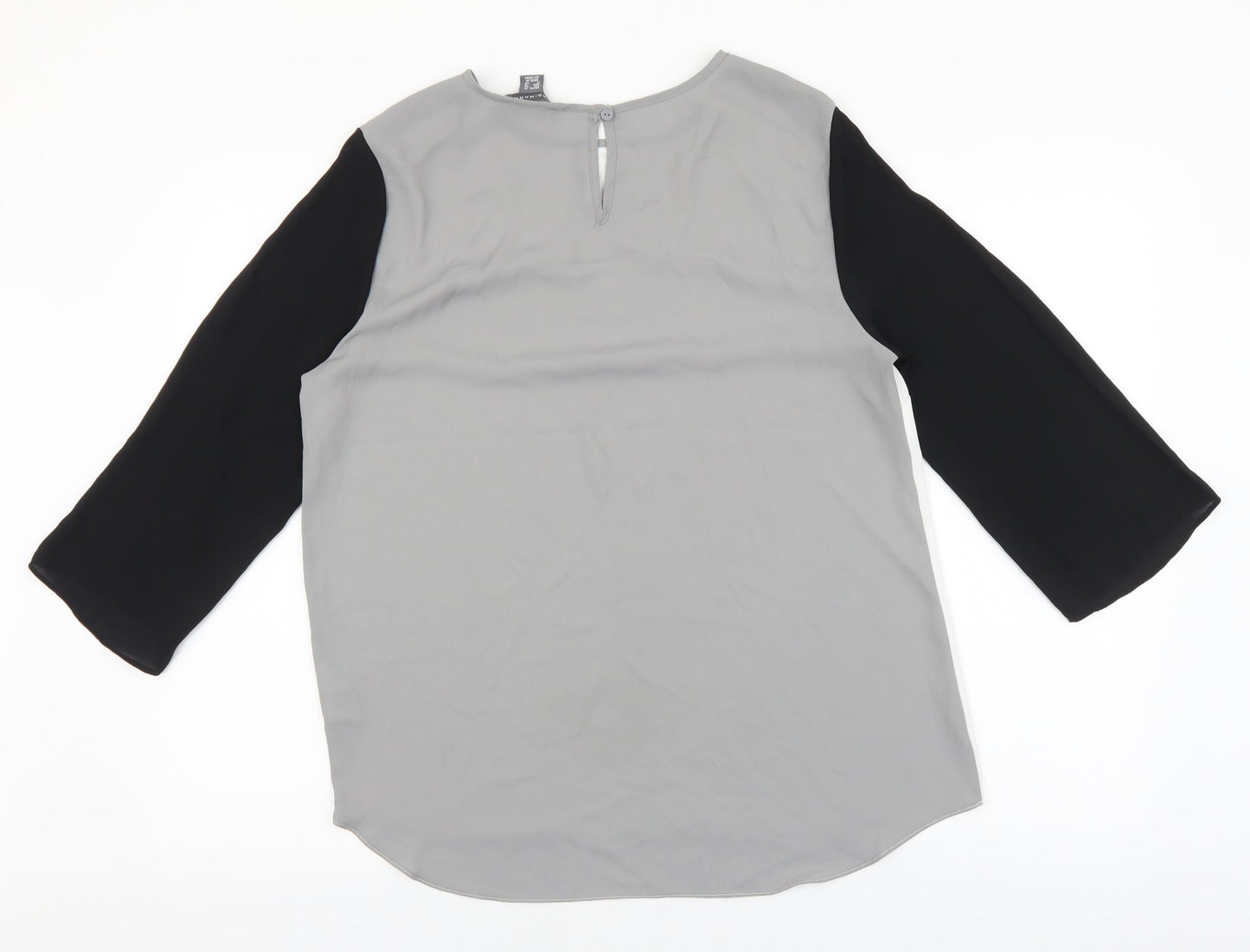 Primark Womens White Polyester Basic Blouse Size 14 Round Neck - Zip Detail