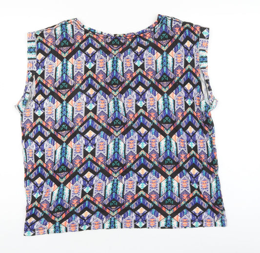 Womens UK Size 14 New Look Multicoloured Basic T-Shirt