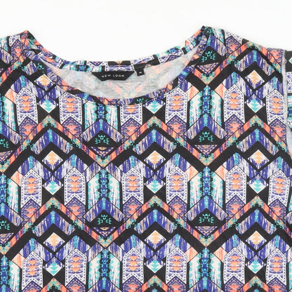 Womens UK Size 14 New Look Multicoloured Basic T-Shirt