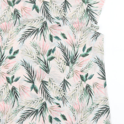 Papaya Womens Green Geometric Polyester Basic Tank Size 16 V-Neck