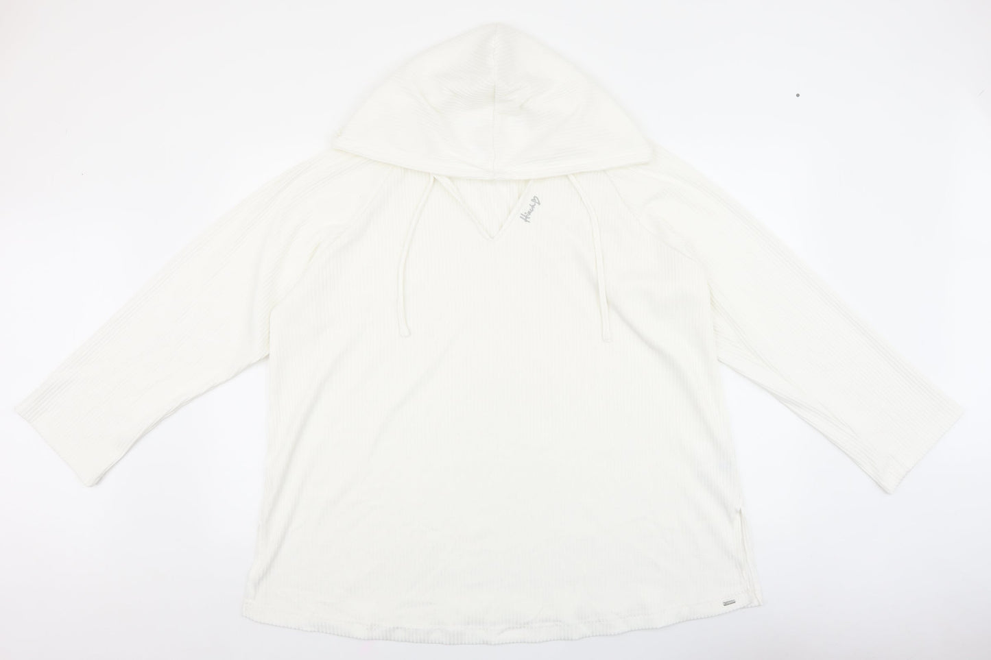 F&F Womens White V-Neck Polyester Pullover Jumper Size 20