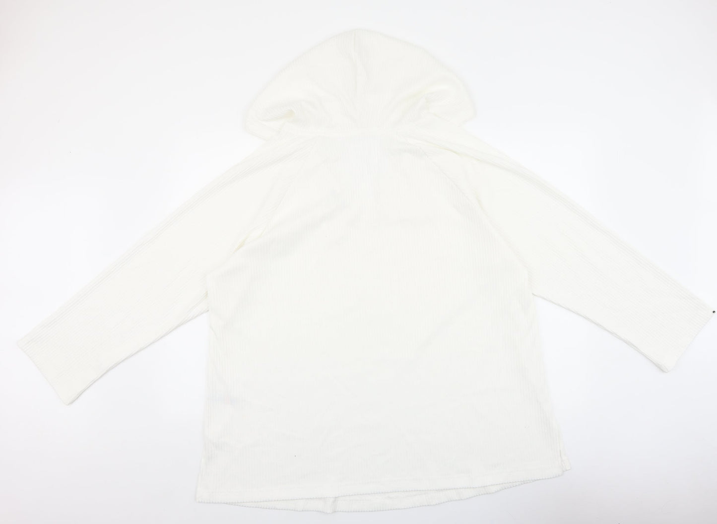 F&F Womens White V-Neck Polyester Pullover Jumper Size 20