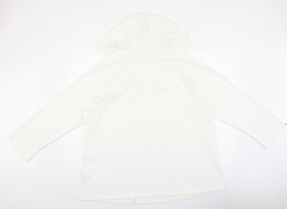 F&F Womens White V-Neck Polyester Pullover Jumper Size 20