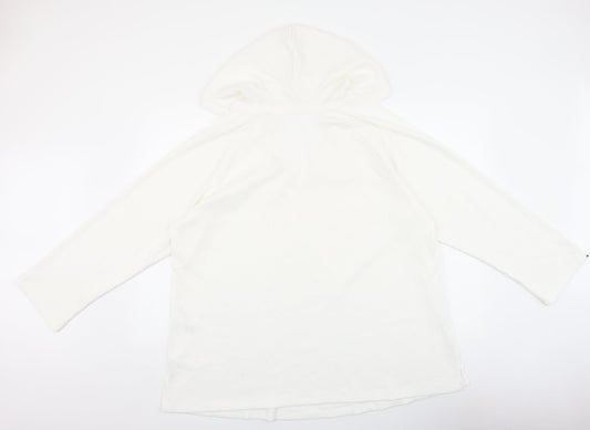 F&F Womens White V-Neck Polyester Pullover Jumper Size 20