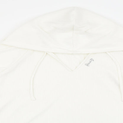 F&F Womens White V-Neck Polyester Pullover Jumper Size 20