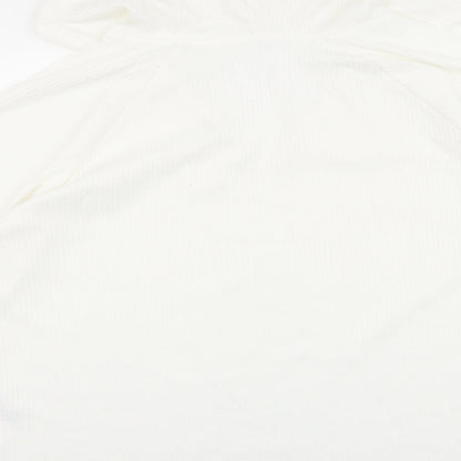 F&F Womens White V-Neck Polyester Pullover Jumper Size 20