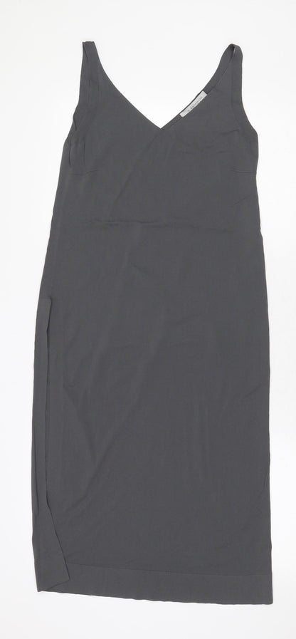 D. EXTERIOR Womens Grey Viscose Tank Dress Size XS V-Neck Pullover