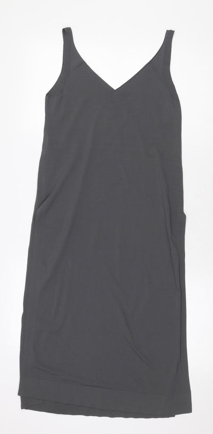 D. EXTERIOR Womens Grey Viscose Tank Dress Size XS V-Neck Pullover