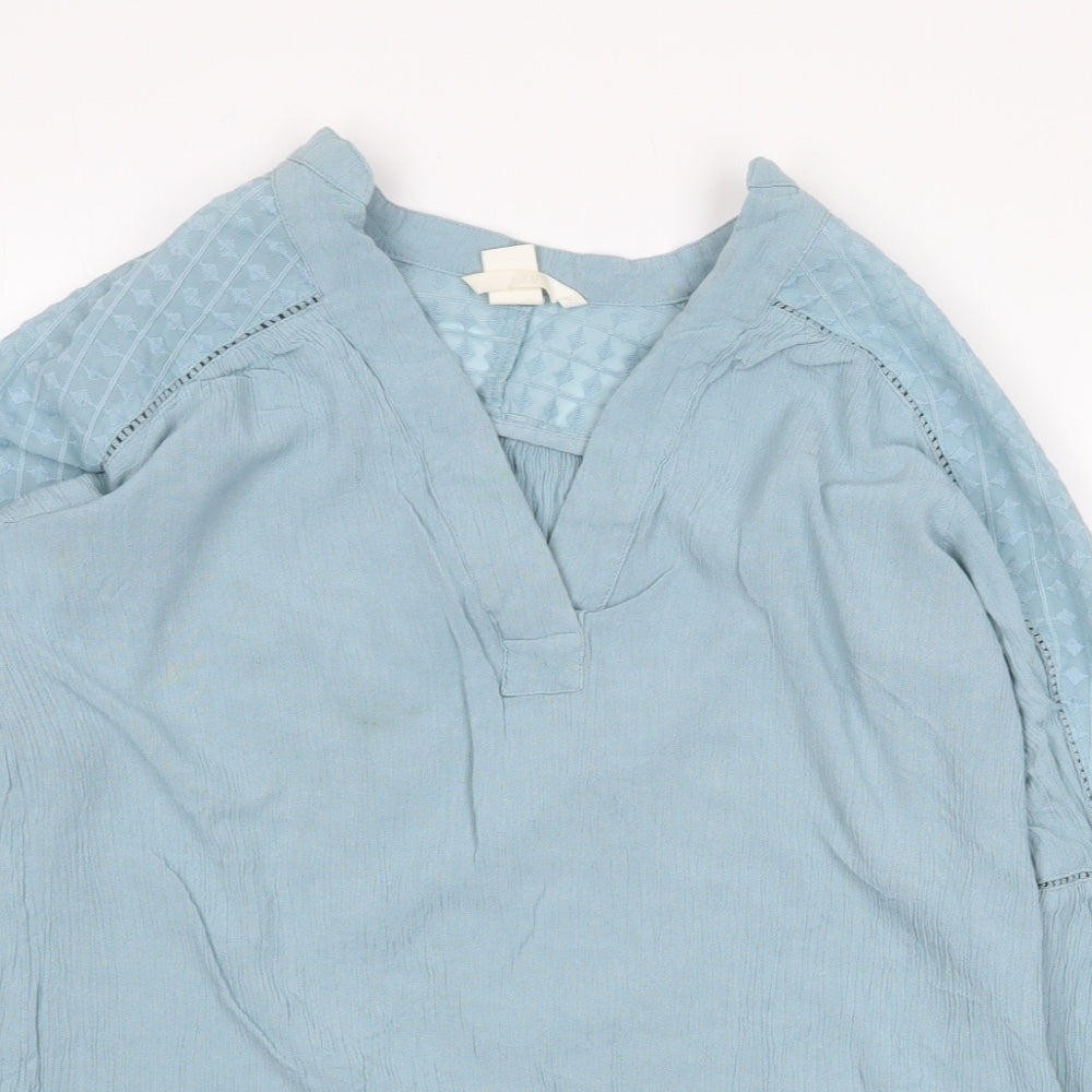 Womens UK Size 6 H&M Blue Basic Blouse