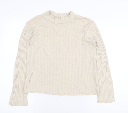 Womens UK Size M Zanzara Beige Basic T-Shirt