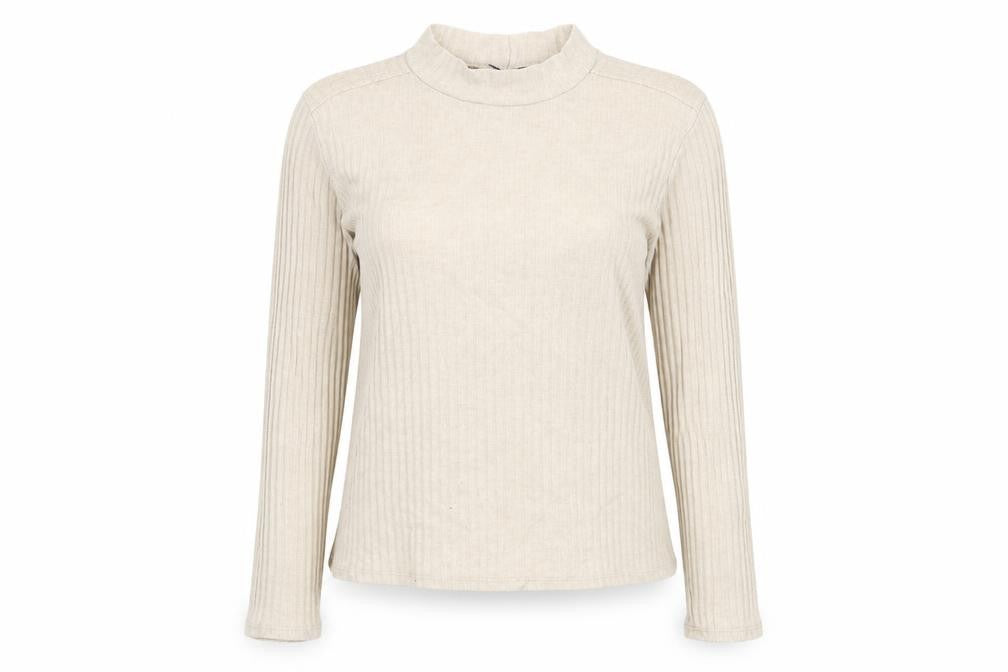 Womens UK Size M Zanzara Beige Basic T-Shirt