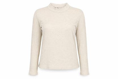 Womens UK Size M Zanzara Beige Basic T-Shirt