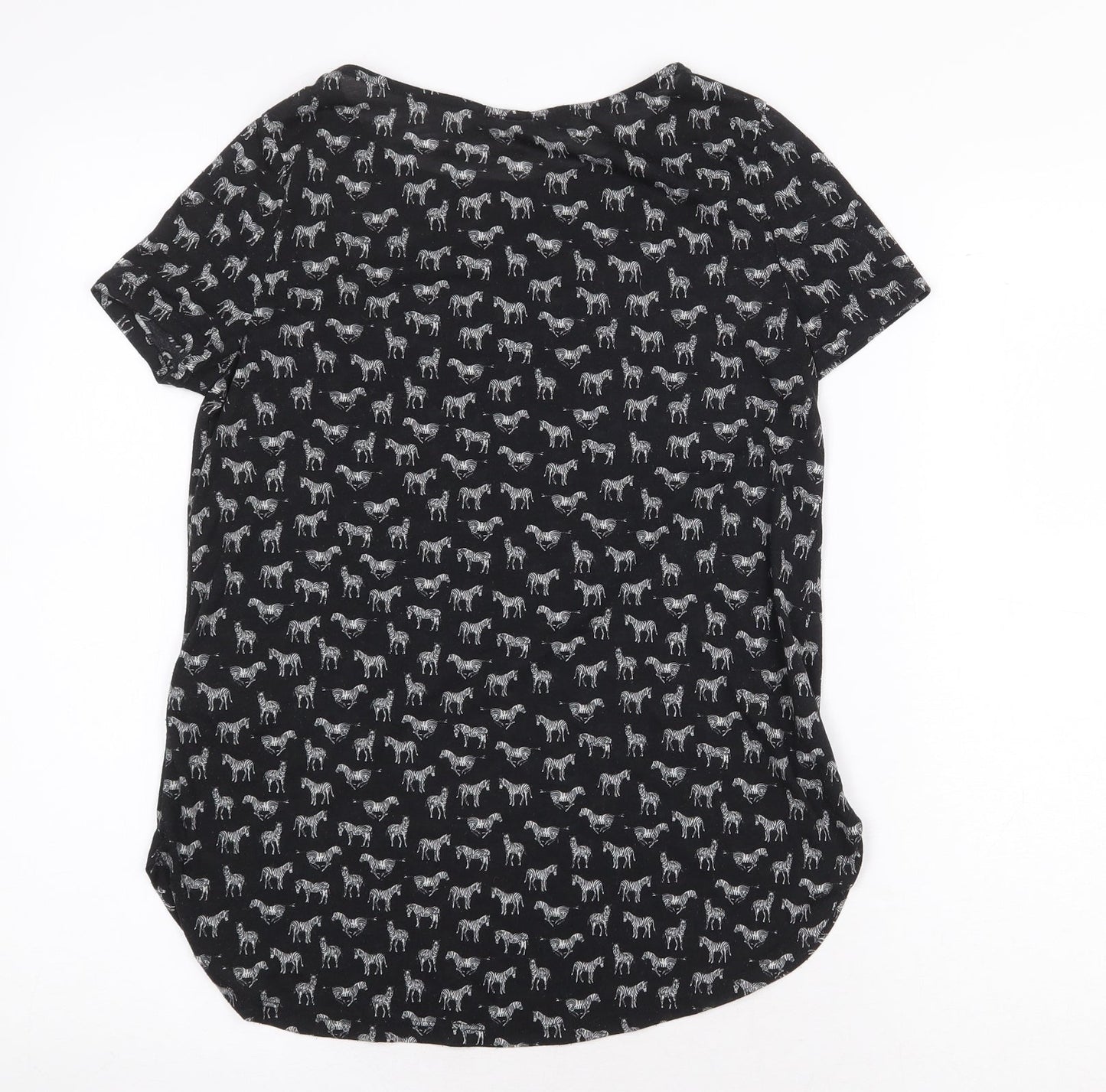 Womens UK Size XS H&M Black Basic T-Shirt