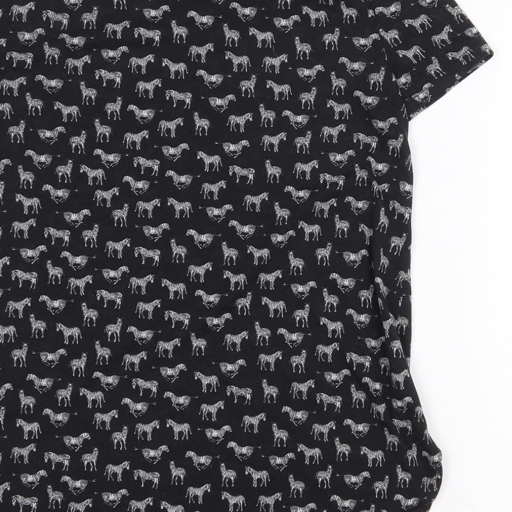 Womens UK Size XS H&M Black Basic T-Shirt