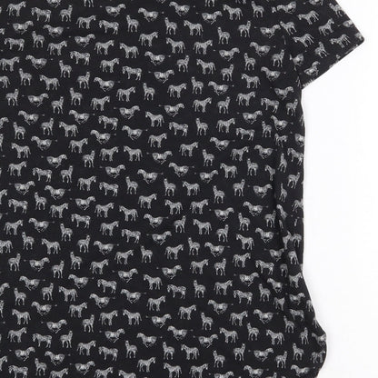 Womens UK Size XS H&M Black Basic T-Shirt