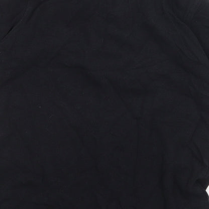 Marks and Spencer Boys Black 100% Cotton Basic Polo Size 8-9 Years Collared Button
