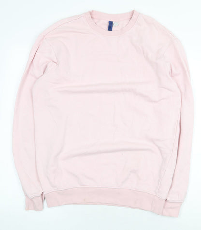 H&M Womens Pink Cotton Pullover Sweatshirt Size S Pullover