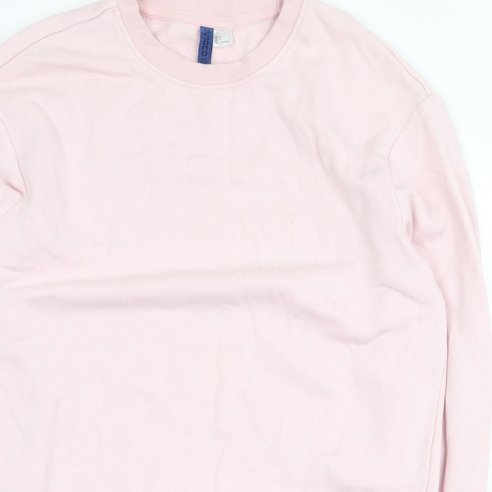H&M Womens Pink Cotton Pullover Sweatshirt Size S Pullover