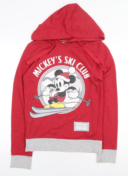 Womens UK Size XS Disney Red Pullover Hoodie