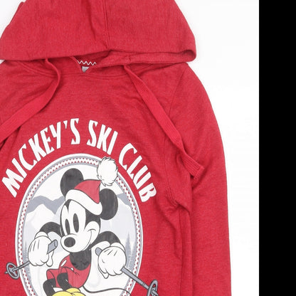 Womens UK Size XS Disney Red Pullover Hoodie