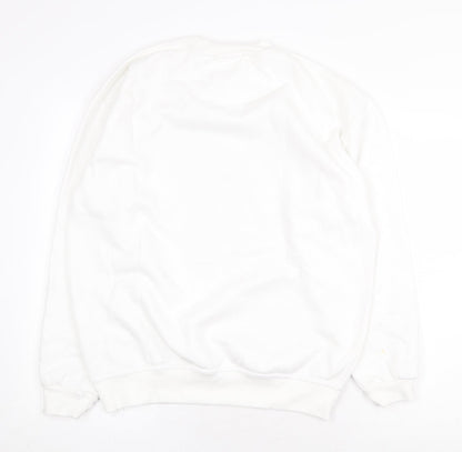 In the Style Womens White Cotton Pullover Sweatshirt Size 10 Pullover - Christmas Holly