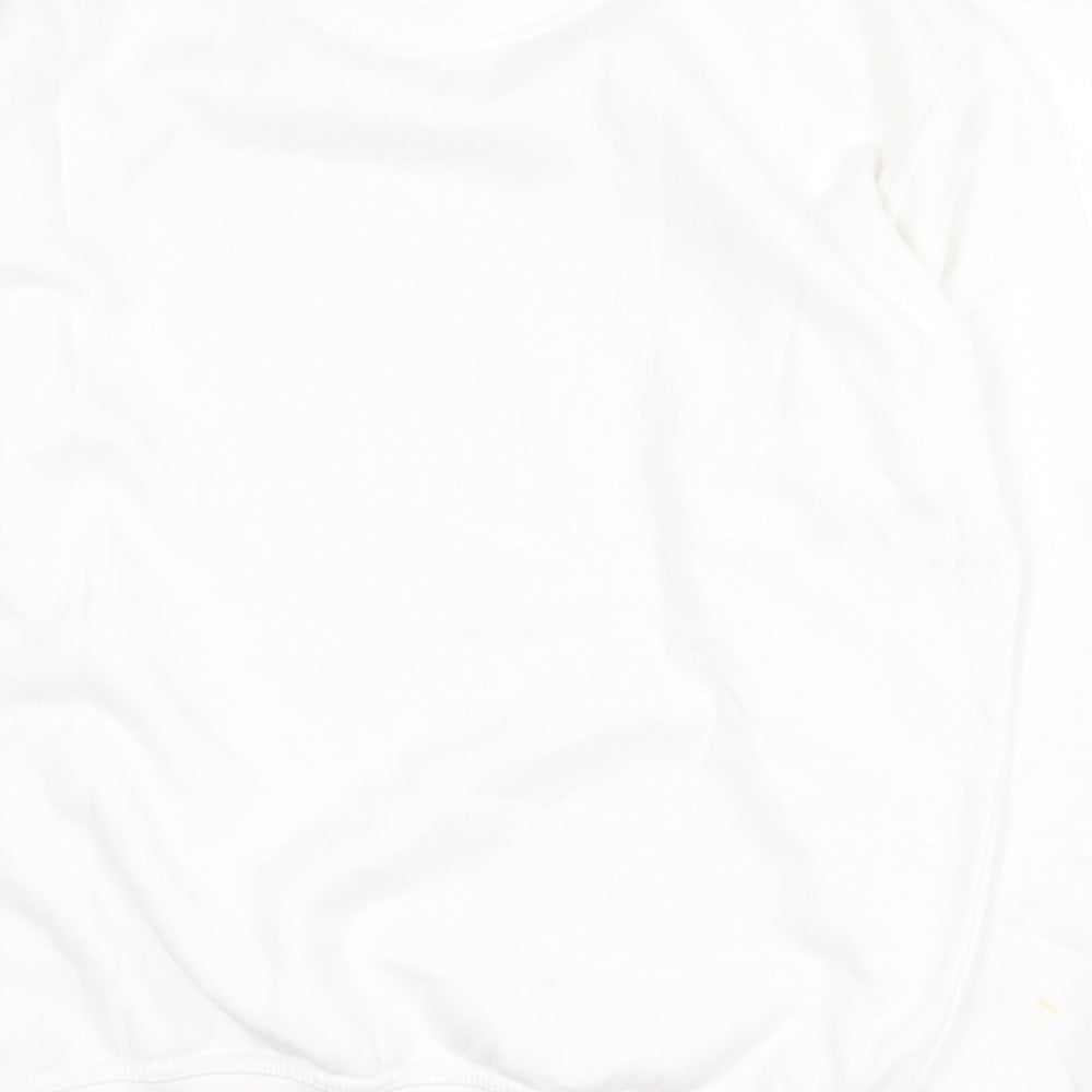 In the Style Womens White Cotton Pullover Sweatshirt Size 10 Pullover - Christmas Holly