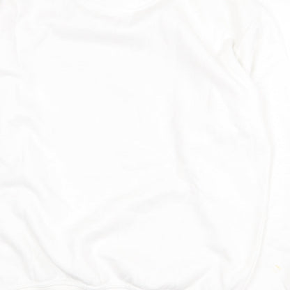 In the Style Womens White Cotton Pullover Sweatshirt Size 10 Pullover - Christmas Holly