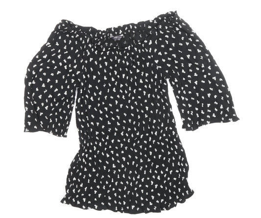 Womens UK Size 8 Marks and Spencer Black Basic Blouse