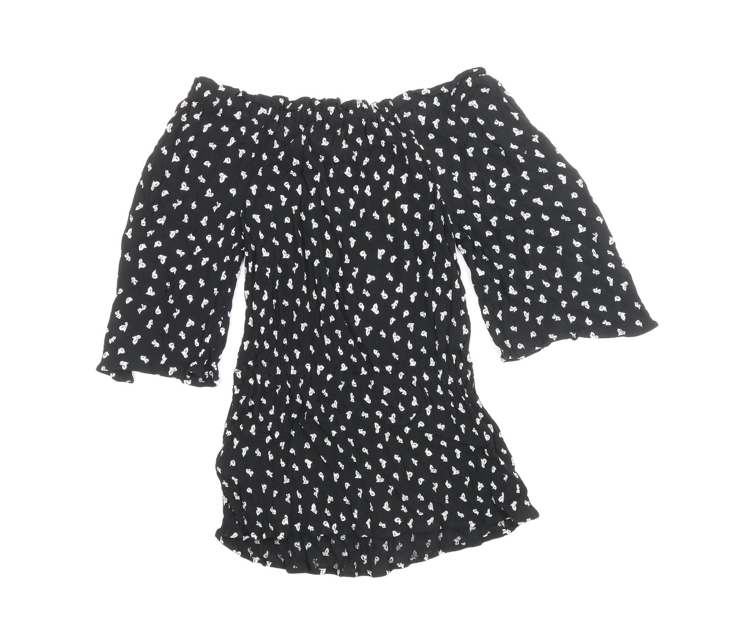 Womens UK Size 8 Marks and Spencer Black Basic Blouse