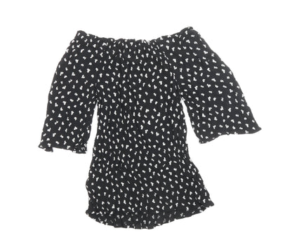 Womens UK Size 8 Marks and Spencer Black Basic Blouse