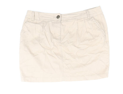 George Womens Brown Cotton Mini Skirt Size 12 Zip