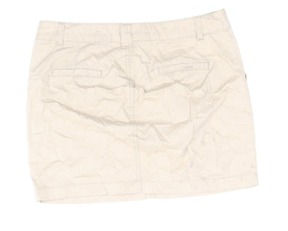 George Womens Brown Cotton Mini Skirt Size 12 Zip