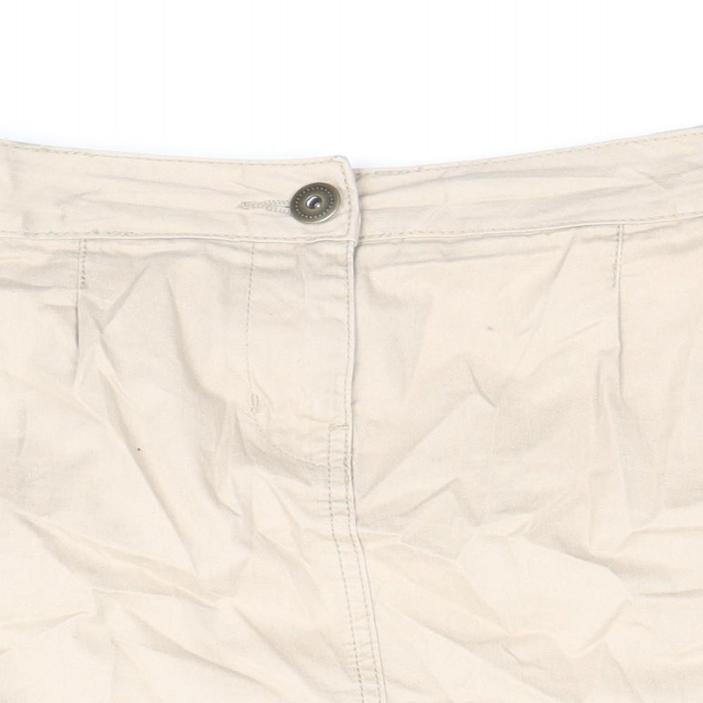 George Womens Brown Cotton Mini Skirt Size 12 Zip