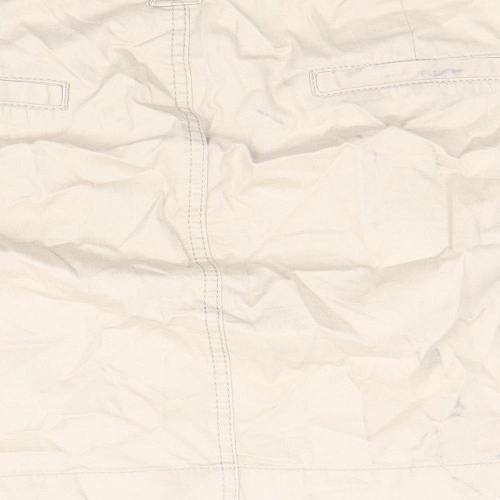 George Womens Brown Cotton Mini Skirt Size 12 Zip