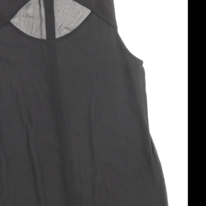 FOREVER 21 Womens Black Polyester Basic Button-Up Size M Collared