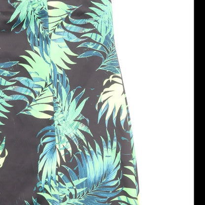 Missguided Womens Black Floral Polyester Mini Size 8 Off the Shoulder Pullover