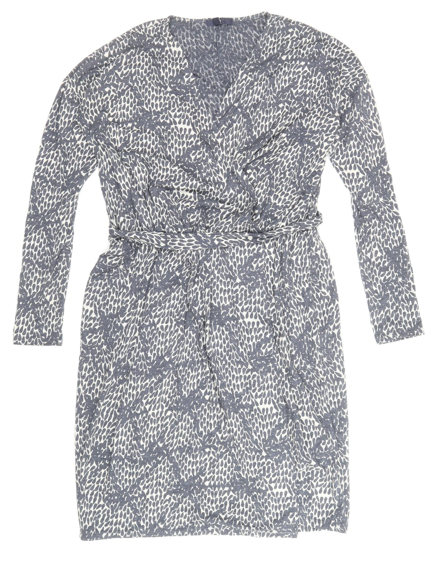 Gap Womens Blue Geometric Polyester A-Line Size M V-Neck Pullover