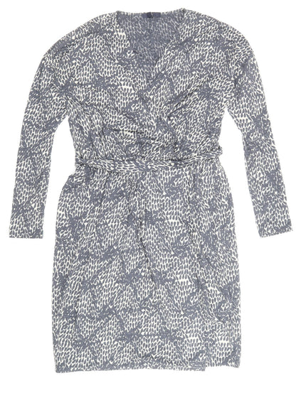 Gap Womens Blue Geometric Polyester A-Line Size M V-Neck Pullover