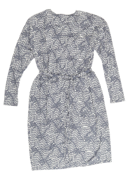 Gap Womens Blue Geometric Polyester A-Line Size M V-Neck Pullover