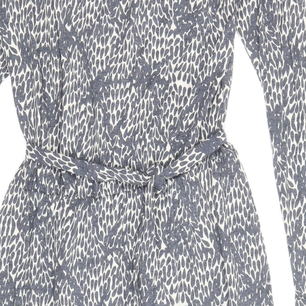 Gap Womens Blue Geometric Polyester A-Line Size M V-Neck Pullover