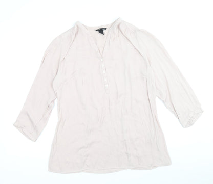 Womens UK Size M H&M Pink Basic Blouse