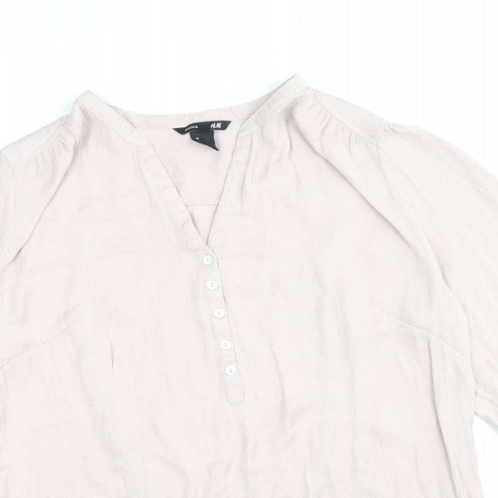 Womens UK Size M H&M Pink Basic Blouse