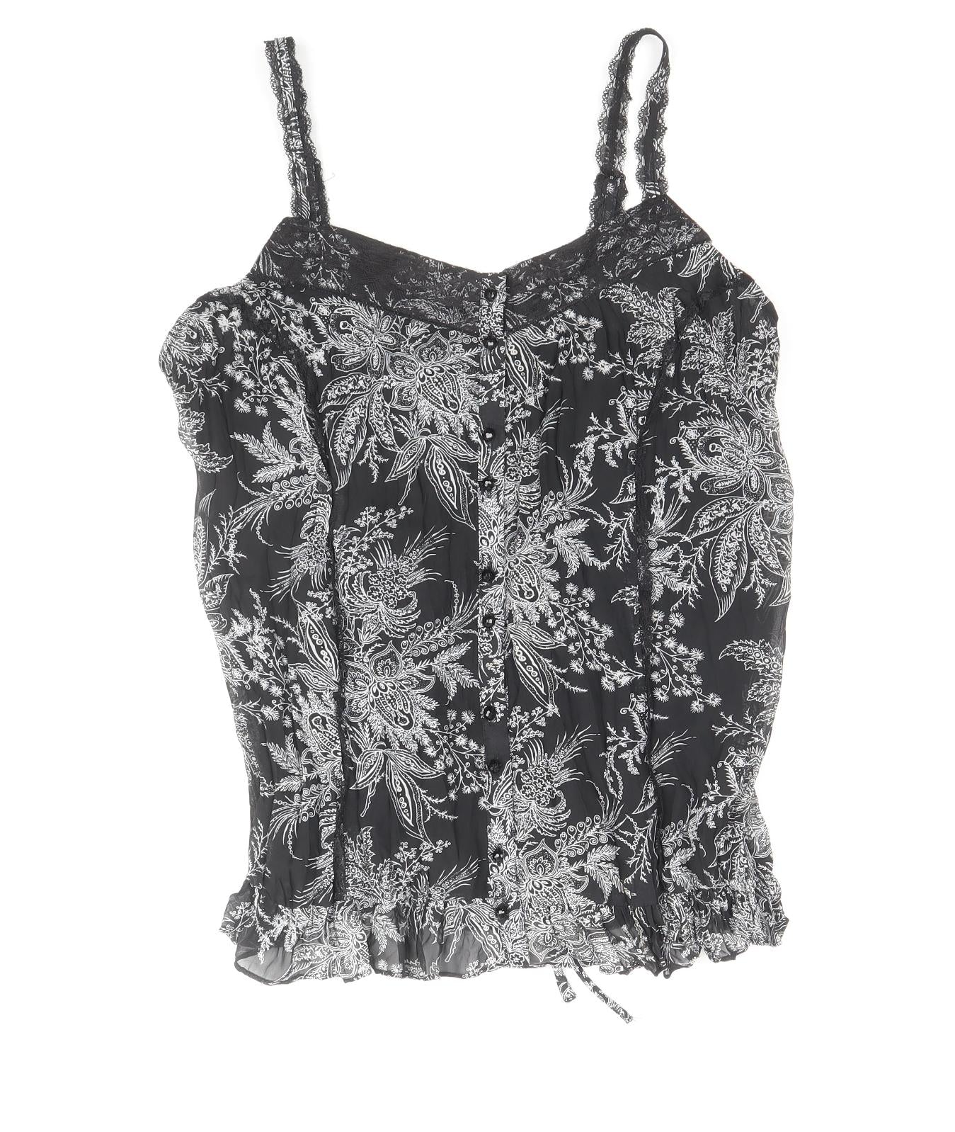 Womens UK Size 12 Soon Black Basic Tank